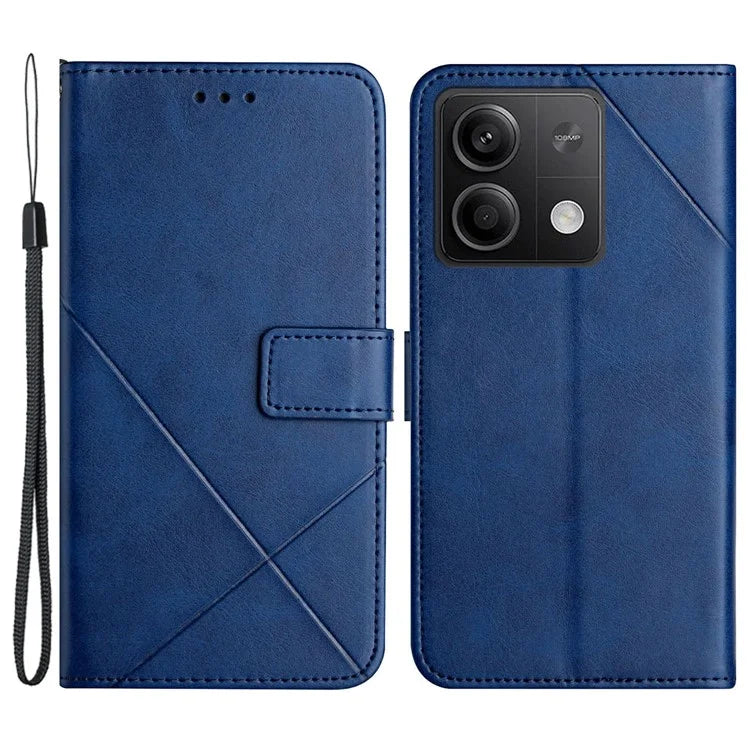 For Xiaomi Redmi Note 13 5G Leather Case Line Pattern Wallet Phone Cover