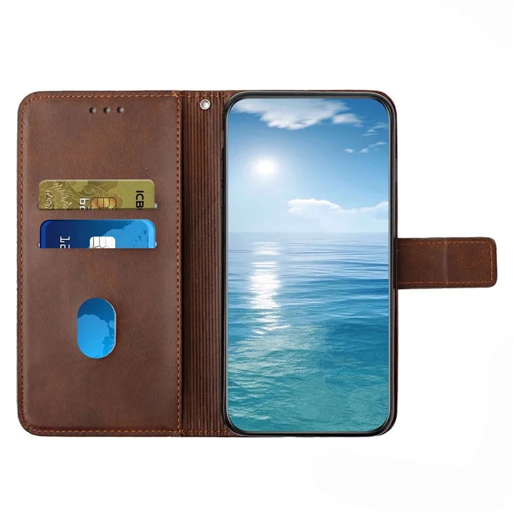For Xiaomi Redmi Note 13 5G Leather Case Line Pattern Wallet Phone Cover