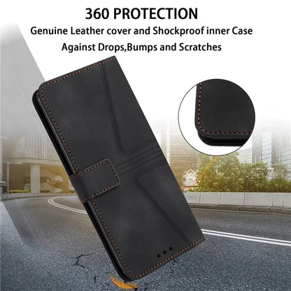 For Xiaomi Redmi Note 13 Pro 5G / Poco X6 5G Stand Case Triangle Imprinted Phone Cover with Wrist Strap