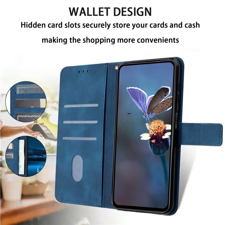 For Xiaomi Redmi Note 13 Pro 5G / Poco X6 5G Stand Case Triangle Imprinted Phone Cover with Wrist Strap
