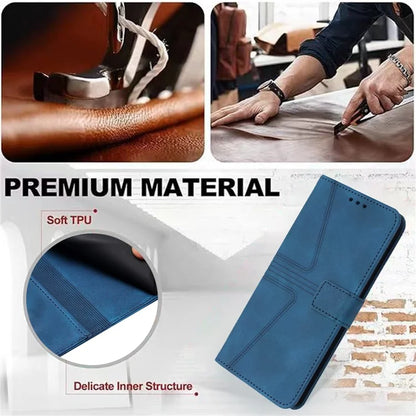 For Xiaomi Redmi Note 13 Pro 5G / Poco X6 5G Stand Case Triangle Imprinted Phone Cover with Wrist Strap