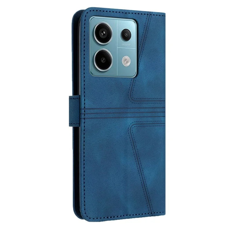 For Xiaomi Redmi Note 13 Pro 5G / Poco X6 5G Stand Case Triangle Imprinted Phone Cover with Wrist Strap