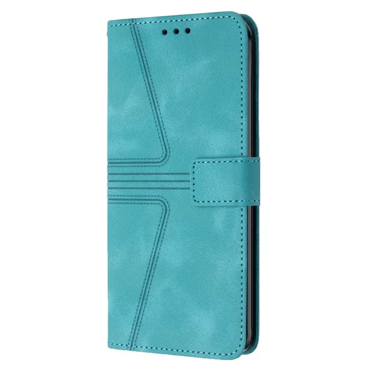 For Xiaomi Redmi Note 13 Pro 5G / Poco X6 5G Stand Case Triangle Imprinted Phone Cover with Wrist Strap