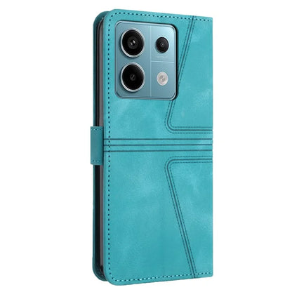 For Xiaomi Redmi Note 13 Pro 5G / Poco X6 5G Stand Case Triangle Imprinted Phone Cover with Wrist Strap
