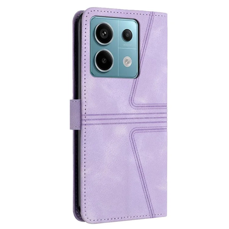 For Xiaomi Redmi Note 13 Pro 5G / Poco X6 5G Stand Case Triangle Imprinted Phone Cover with Wrist Strap