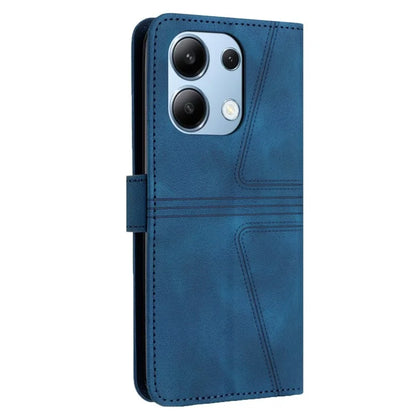 For Xiaomi Redmi Note 13 4G Triangle Imprinted Leather Case Folding Stand Phone Cover