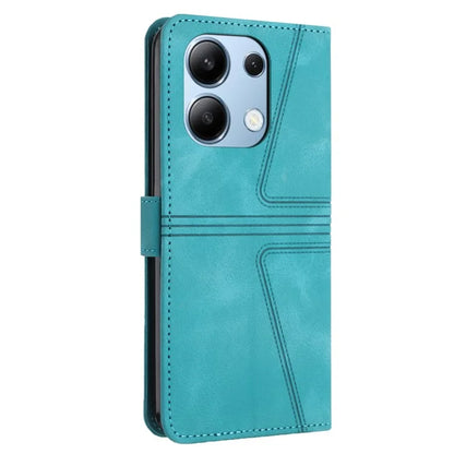 For Xiaomi Redmi Note 13 4G Triangle Imprinted Leather Case Folding Stand Phone Cover