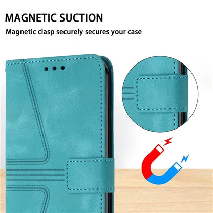 For Xiaomi Redmi Note 13 Pro 4G/Poco M6 Pro 4G Leather Flip Phone Cover Triangle Imprinted Anti-drop Stand Case