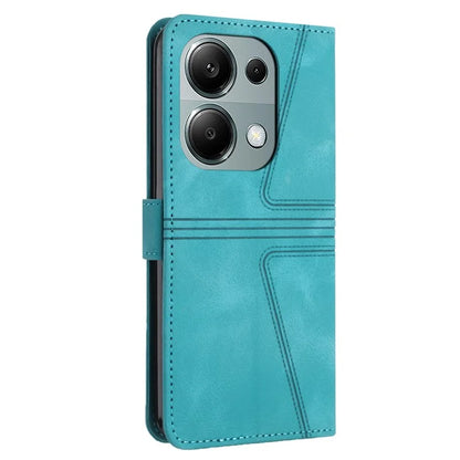 For Xiaomi Redmi Note 13 Pro 4G/Poco M6 Pro 4G Leather Flip Phone Cover Triangle Imprinted Anti-drop Stand Case