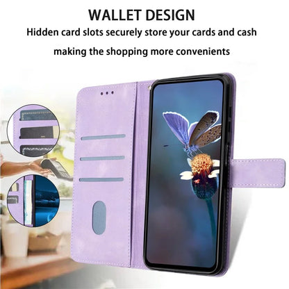 For Xiaomi Redmi Note 13 Pro 4G/Poco M6 Pro 4G Leather Flip Phone Cover Triangle Imprinted Anti-drop Stand Case