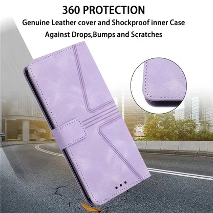 For Xiaomi Redmi Note 13 Pro 4G/Poco M6 Pro 4G Leather Flip Phone Cover Triangle Imprinted Anti-drop Stand Case