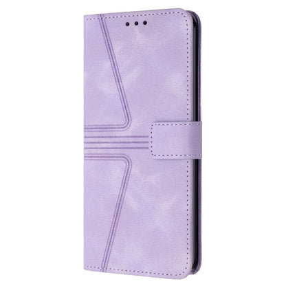 For Xiaomi Redmi Note 13 Pro 4G/Poco M6 Pro 4G Leather Flip Phone Cover Triangle Imprinted Anti-drop Stand Case
