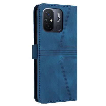 For Xiaomi Redmi 12C 4G Case Triangle Imprinted Anti-Scratch Phone Wallet Cover