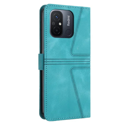 For Xiaomi Redmi 12C 4G Case Triangle Imprinted Anti-Scratch Phone Wallet Cover