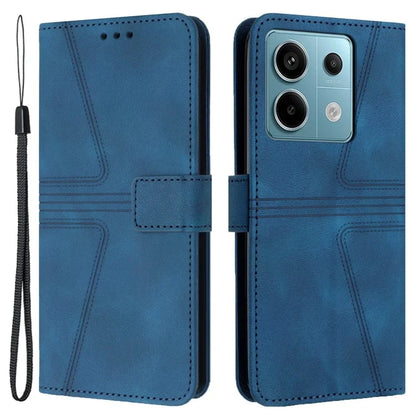 For Xiaomi Redmi Note 13 5G Case Folding Stand Triangle Imprinted Leather Phone Shell