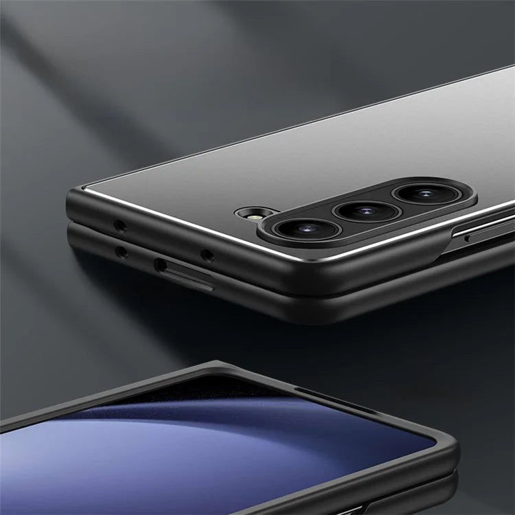 For Samsung Galaxy Z Fold 5G Matte Case Metal+PC+TPU Cell Phone Protective Cover
