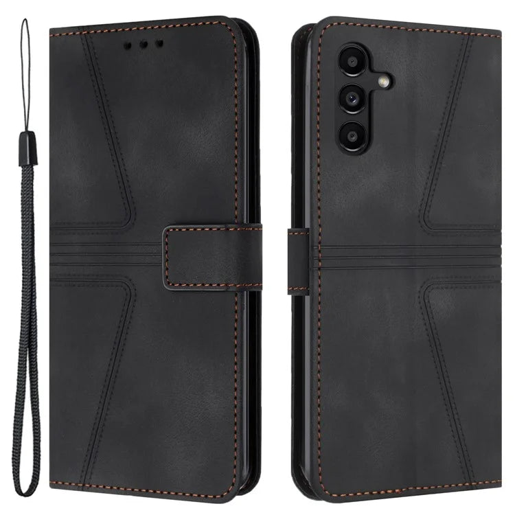 For Samsung Galaxy A05s 4G Leather Case Triangle Imprinted Wallet Phone Cover