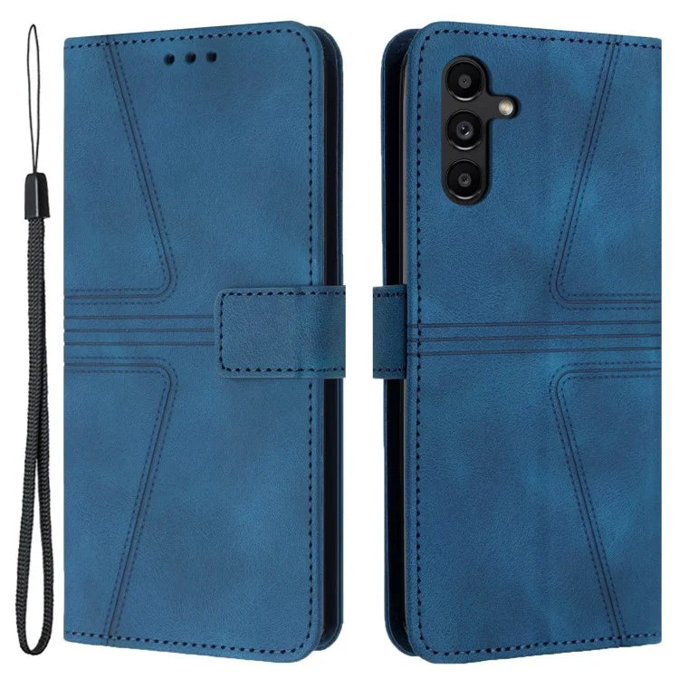 For Samsung Galaxy A05s 4G Leather Case Triangle Imprinted Wallet Phone Cover
