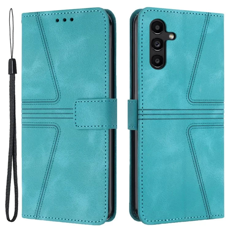 For Samsung Galaxy A05s 4G Leather Case Triangle Imprinted Wallet Phone Cover