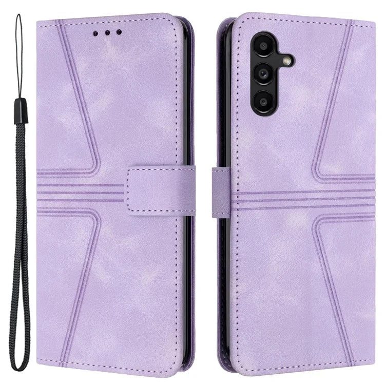 For Samsung Galaxy A05s 4G Leather Case Triangle Imprinted Wallet Phone Cover