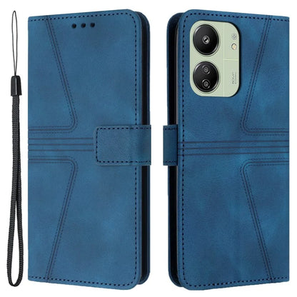 For Xiaomi Redmi 13C 4G / 5G / 13R 5G / Poco M6 5G / Poco C65 4G Case Triangle Imprinted Phone Leather Cover Wallet