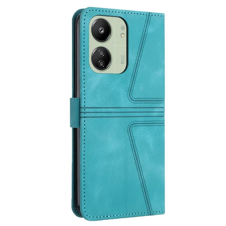 For Xiaomi Redmi 13C 4G / 5G / 13R 5G / Poco M6 5G / Poco C65 4G Case Triangle Imprinted Phone Leather Cover Wallet