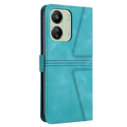 For Xiaomi Redmi 13C 4G / 5G / 13R 5G / Poco M6 5G / Poco C65 4G Case Triangle Imprinted Phone Leather Cover Wallet