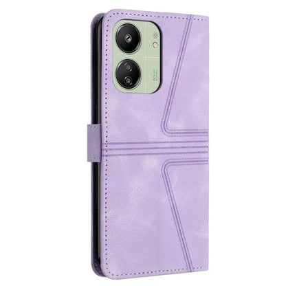 For Xiaomi Redmi 13C 4G / 5G / 13R 5G / Poco M6 5G / Poco C65 4G Case Triangle Imprinted Phone Leather Cover Wallet