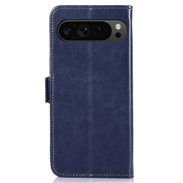 ABEEL For Google Pixel 9 Pro XL Crazy Horse Texture Wallet Case PU Leather Folio Phone Cover