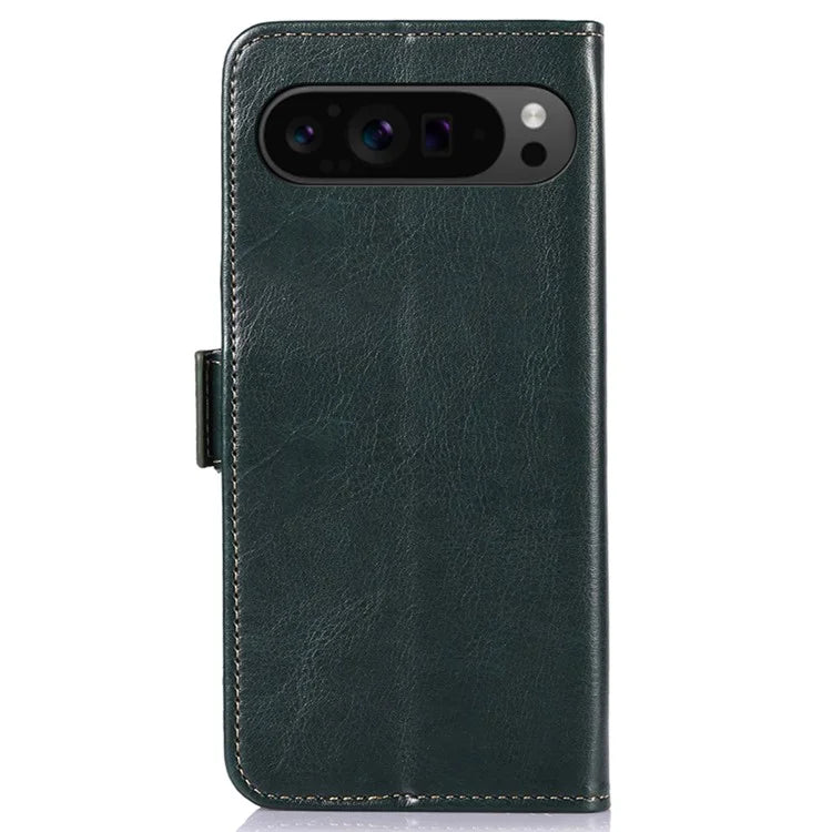 ABEEL For Google Pixel 9 Pro XL Crazy Horse Texture Wallet Case PU Leather Folio Phone Cover