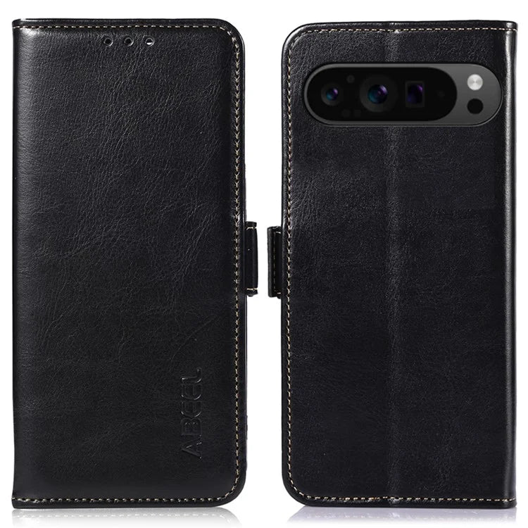 ABEEL For Google Pixel 9 Pro XL Crazy Horse Texture Wallet Case PU Leather Folio Phone Cover