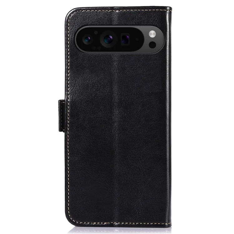 ABEEL For Google Pixel 9 Pro XL Crazy Horse Texture Wallet Case PU Leather Folio Phone Cover