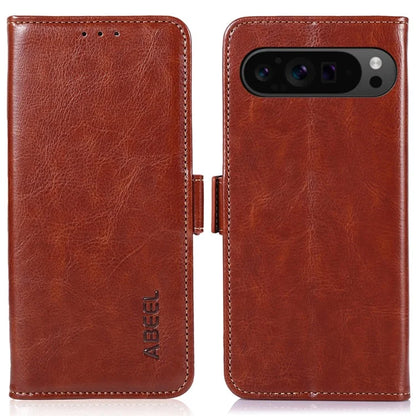 ABEEL For Google Pixel 9 Pro XL Crazy Horse Texture Wallet Case PU Leather Folio Phone Cover