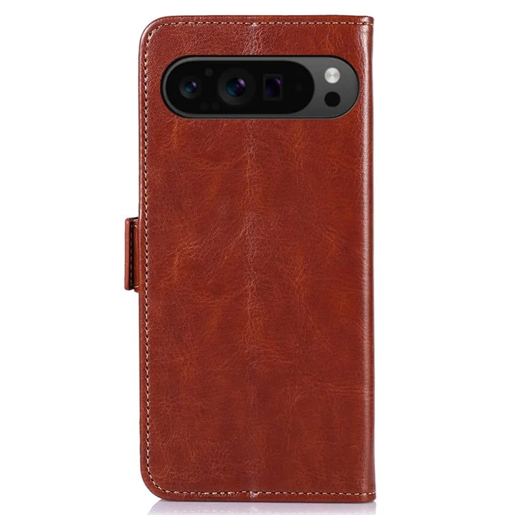 ABEEL For Google Pixel 9 Pro XL Crazy Horse Texture Wallet Case PU Leather Folio Phone Cover