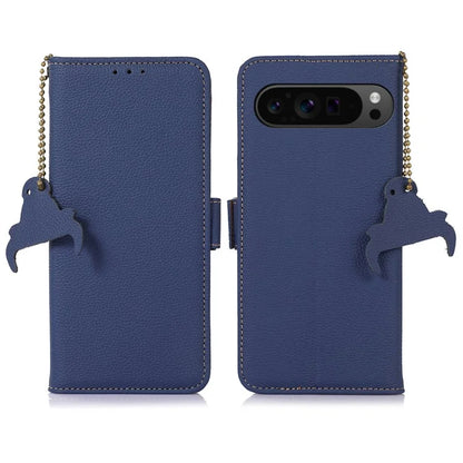For Google Pixel 9 Pro XL Genuine Cow Leather Case Wallet RFID Blocking Phone Cover