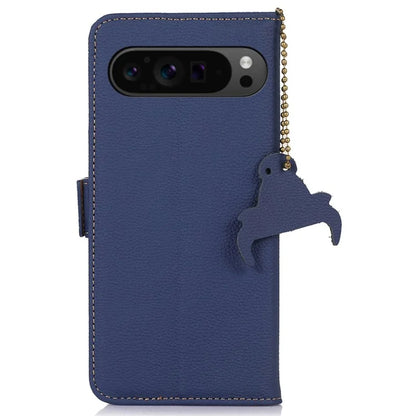 For Google Pixel 9 Pro XL Genuine Cow Leather Case Wallet RFID Blocking Phone Cover