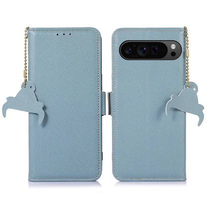 For Google Pixel 9 Pro XL Genuine Cow Leather Case Wallet RFID Blocking Phone Cover