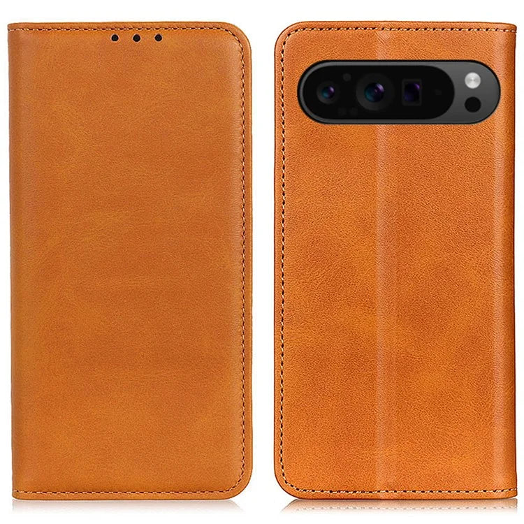 For Google Pixel 9 / Pixel 9 Pro Case Split Leather Magnetic Adsorption Shockproof Flip Phone Cover