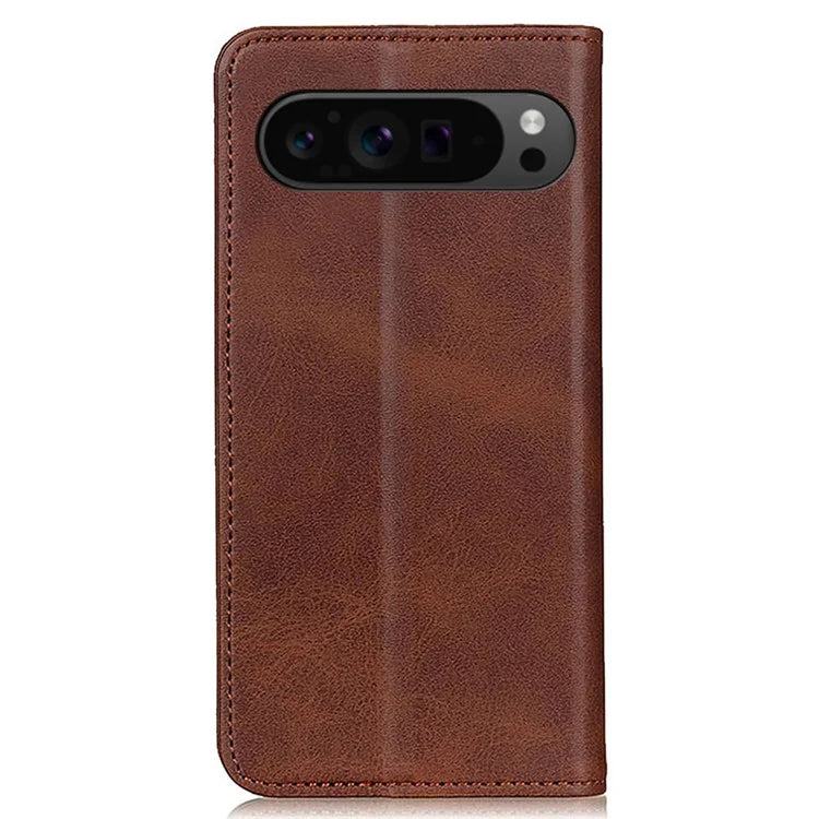 For Google Pixel 9 / Pixel 9 Pro Case Split Leather Magnetic Adsorption Shockproof Flip Phone Cover