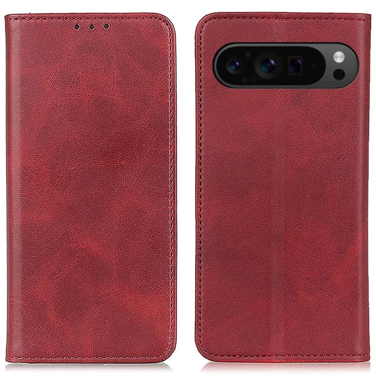 For Google Pixel 9 / Pixel 9 Pro Case Split Leather Magnetic Adsorption Shockproof Flip Phone Cover