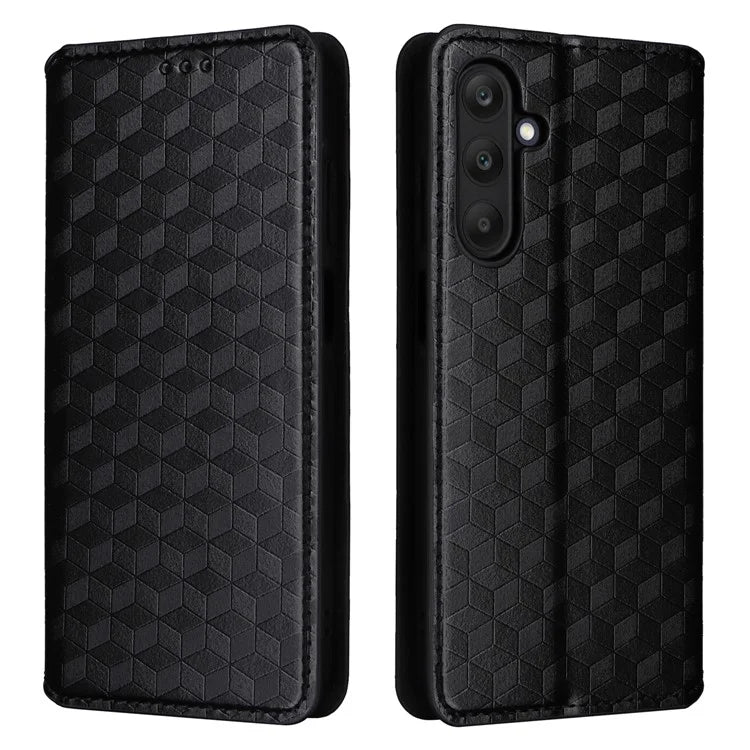 For Samsung Galaxy F15 5G / M15 5G Case Rhombus Pattern Leather Magnetic Folio Phone Cover