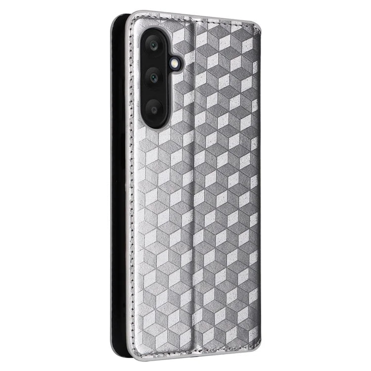 For Samsung Galaxy F15 5G / M15 5G Case Rhombus Pattern Leather Magnetic Folio Phone Cover