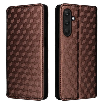 For Samsung Galaxy F15 5G / M15 5G Case Rhombus Pattern Leather Magnetic Folio Phone Cover