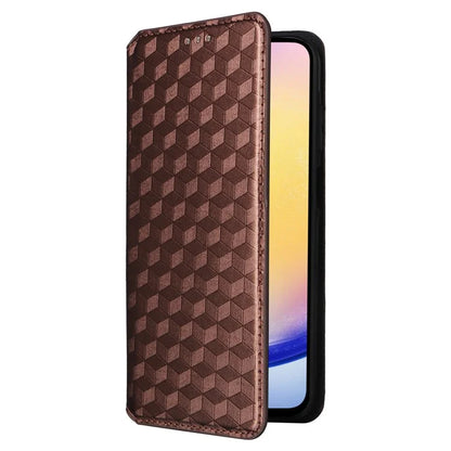 For Samsung Galaxy F15 5G / M15 5G Case Rhombus Pattern Leather Magnetic Folio Phone Cover