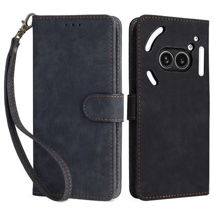 For Nothing Phone (2a) Leather Case with Strap RFID Blocking Wallet Phone Cover