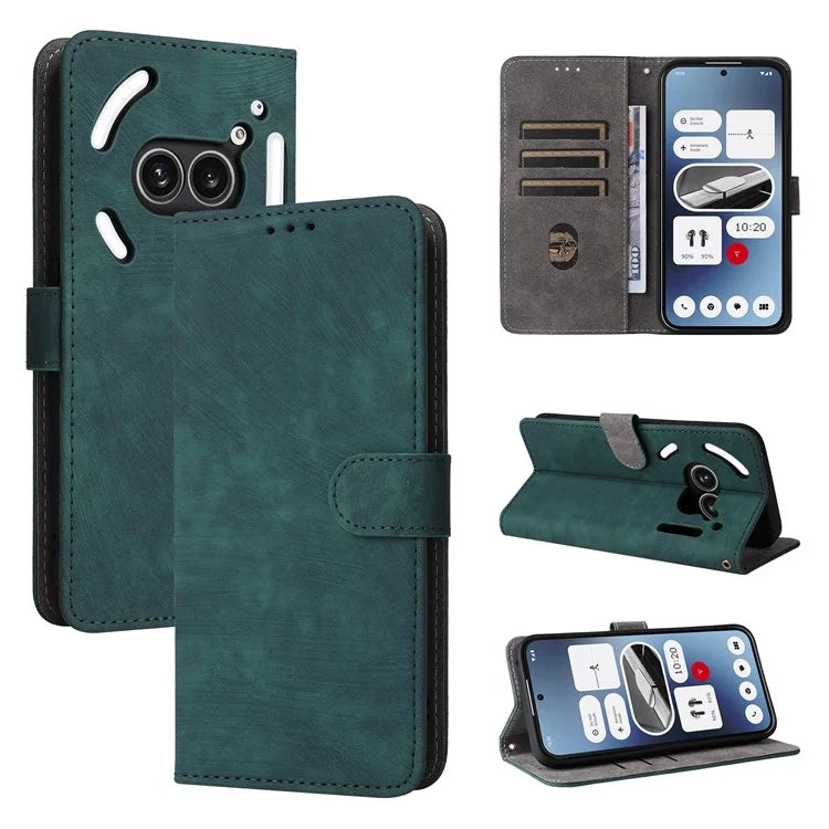 For Nothing Phone (2a) Leather Case with Strap RFID Blocking Wallet Phone Cover