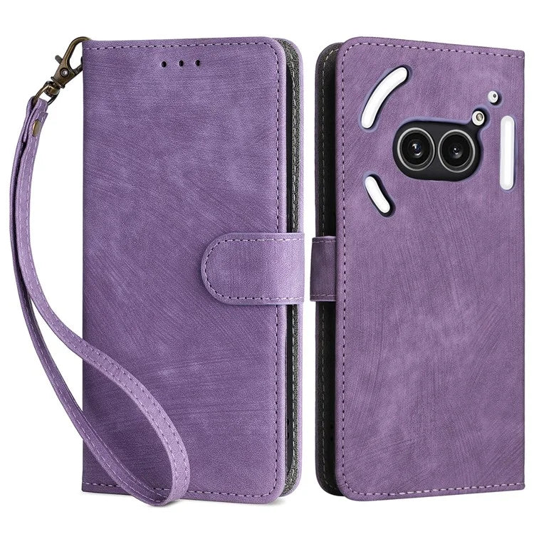 For Nothing Phone (2a) Leather Case with Strap RFID Blocking Wallet Phone Cover