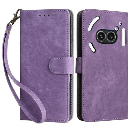 For Nothing Phone (2a) Leather Case with Strap RFID Blocking Wallet Phone Cover