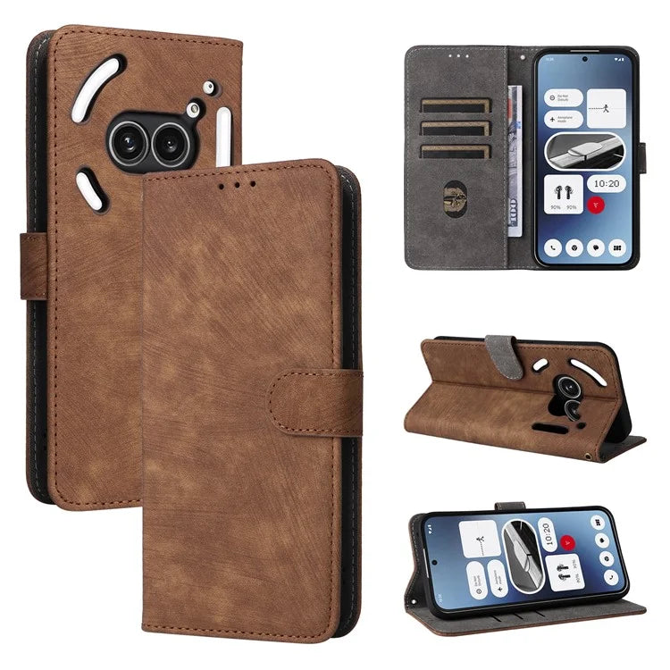 For Nothing Phone (2a) Leather Case with Strap RFID Blocking Wallet Phone Cover