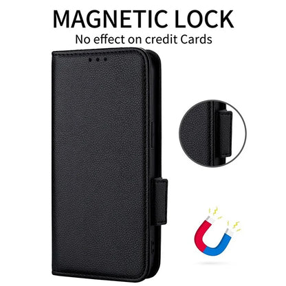 For Samsung Galaxy F15 5G / M15 5G Case Litchi Texture PU Leather Folio Phone Cover with Wrist Strap